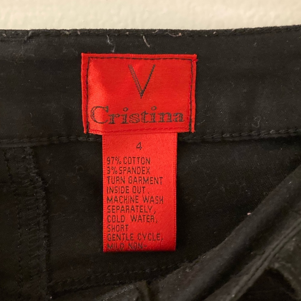 V Cristina Floral Embroidered‎ Black Jeans   size 4 - Picture 4 of 6